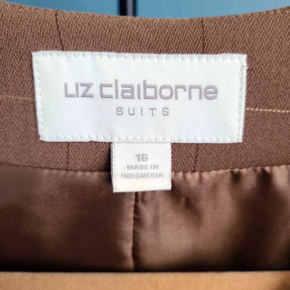 LIZ CLAIBORNE ~ Windowpane Check Blazer ~ Size 16 - Picture 4 of 8